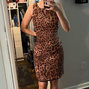Vintage Brown Leopard Print Halter dress